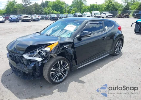2016 Hyundai Veloster Turbo z USA, uszkodzony, nr VIN KMHTC6AE1GU250010
